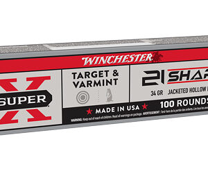Winchester Super X 21 Sharp 34gr Jacketed Hollow Point Ammo - 100rd