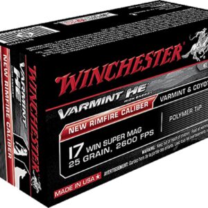 Winchester Varmint HE 17 Win Super Mag 25gr Ploymer Tip Ammo - 50rd