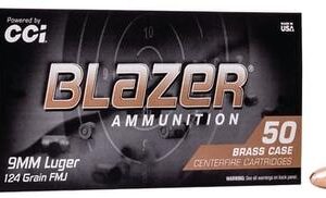 CCI Blazer 9mm Luger 124gr FMJ Ammo - 50rd