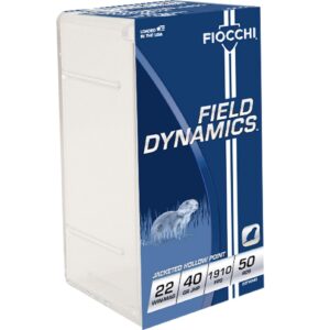 Fiocchi Field Dynamics 22 Win Mag 40 Grain JHP Ammo