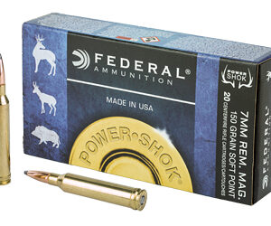 Federal Power-Shok 7mm Rem Mag 150gr Jacketed Soft Point Ammo - 20rd